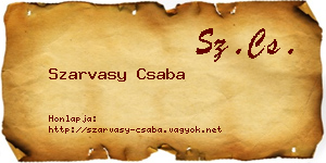 Szarvasy Csaba névjegykártya